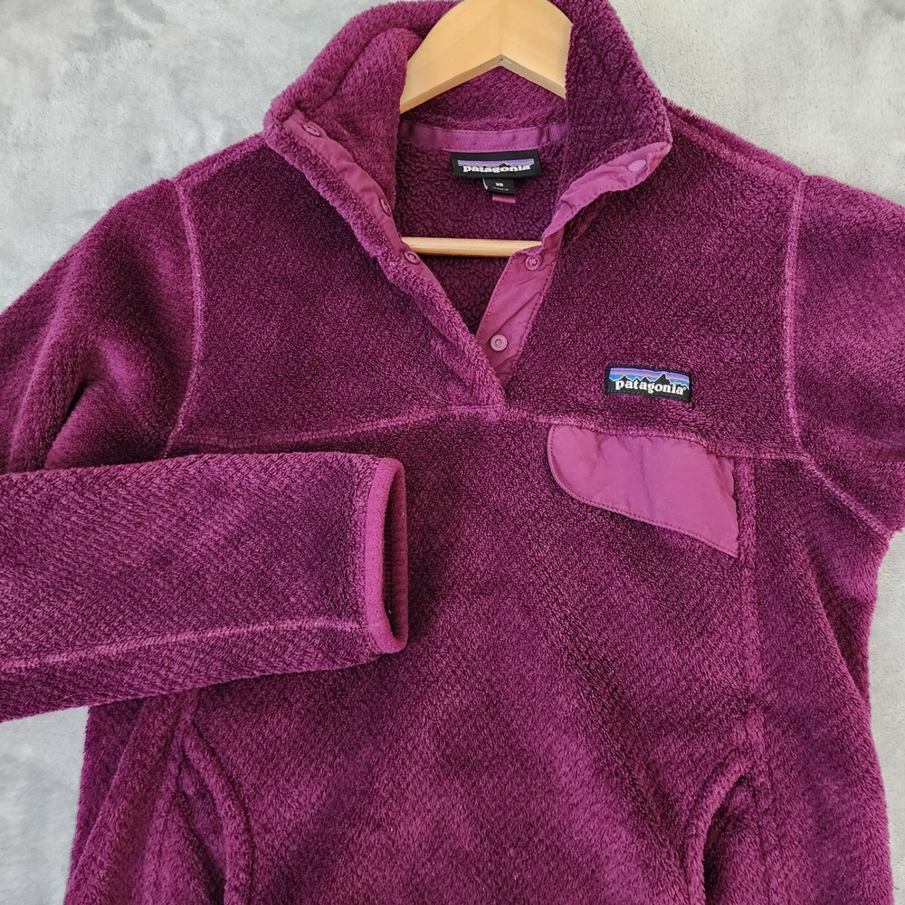 Patagonia Snap T Fleece Womens Size XS Pullover Berry Purple Deep Pile Pockets